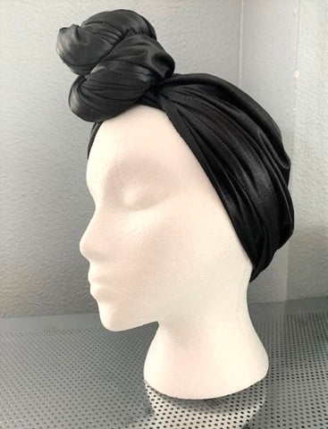 Black Pretied Headwrap Turban