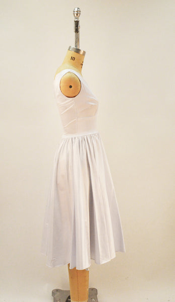 Brenda White Sateen Scalloped Neckline Dress - Plus Fashion Up to Size 32