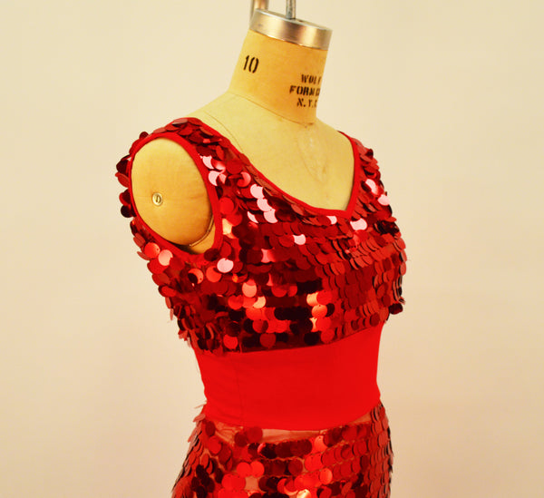 Detroit Red Sequin Wiggle Dress - Plus Fashion Up to Size 32