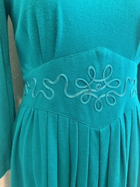 90’s Vintage Jessica Howard Green Belted Knit Dress Size  10
