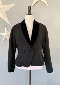 90's Vintage Black Tuxedo Jacket - Plus