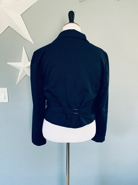 90’s Vintage Lizsport Navy Workwear Style Jacket Med Size 12
