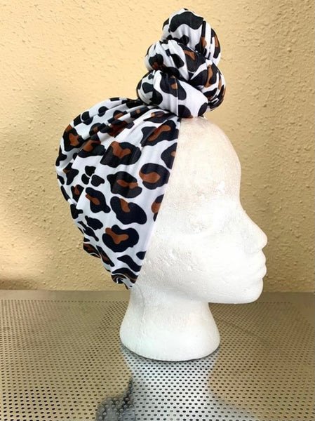Retro Leopard Pretied Headwrap Turban