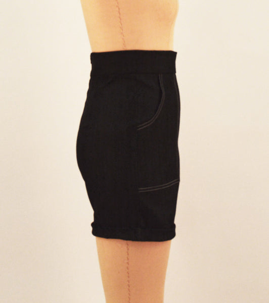 Susie Stretch Denim High Waist Shorts - Plus Fashion Up to Size 32